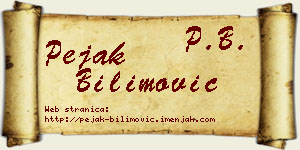Pejak Bilimović vizit kartica